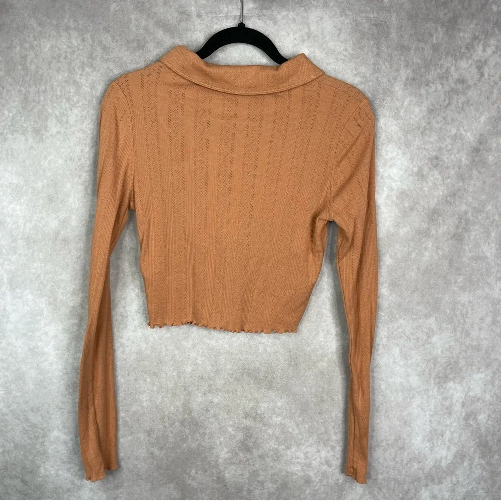 Free People On The Road Crop Cardi Snap Front Top In Beige Women's Size M